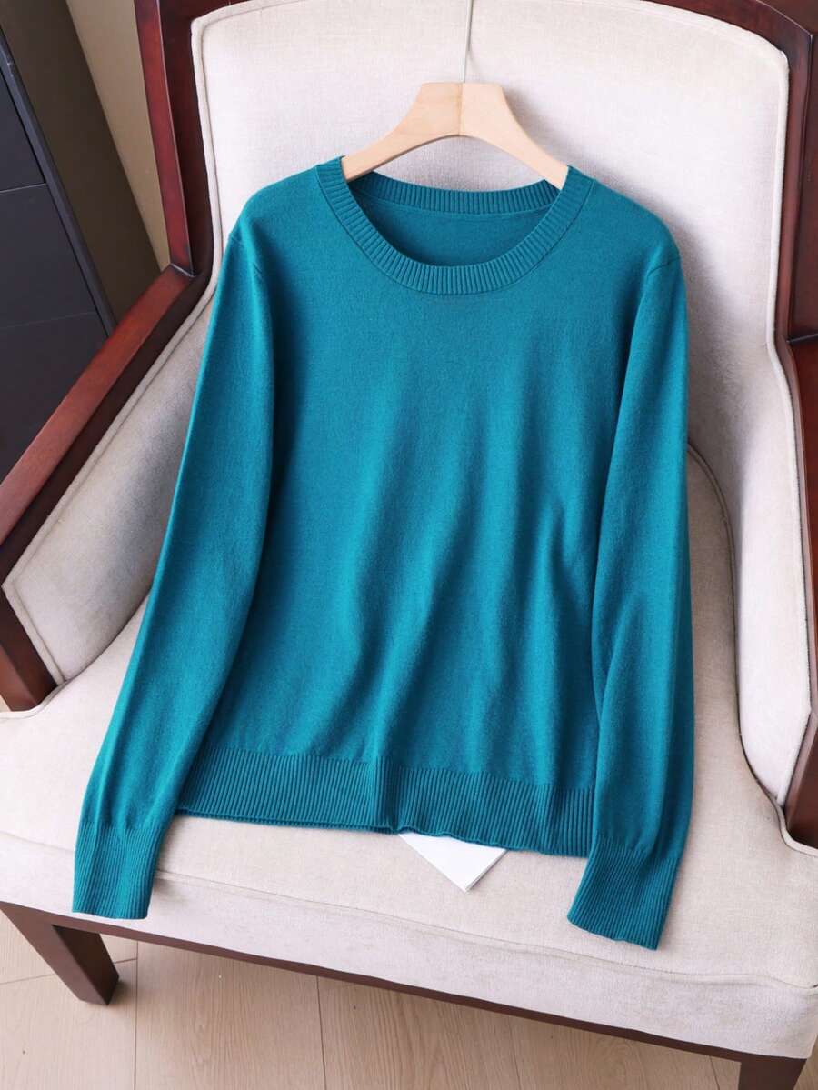 女士薄款保暖休闲毛衣上衣，柔软舒适，简约时尚，秋季服装