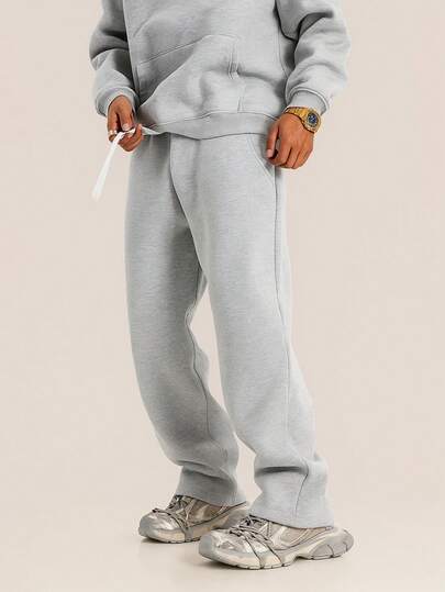 Men's Autumn/Winter Drawstring Fleece Sweatpants, Casual Fashion Outdoor Leisure Pants, Unisex Couple Trousers
