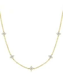 1 Stück Luxus 925er Sterling Silber Kleeblatt Cubic Zirkonia Diamant Halskette, elegantes Schmuckgeschenk für Frauen, geeignet für den täglichen Gebrauch, Lässig, Reisen, Party, Sammlung, kommt mit exquisiter Geschenkbox, modischer Schmuck für alle Jahreszeiten