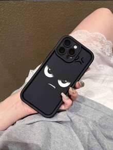 Expression 1pc Minimalist Angry Face Pattern Thick Shockproof Protective Phone Case, Compatible With Iphone 17/17 Pro/17 Pro Max/17 Air/16/11/16 Pro/16 Plus/16 Pro Max/16e/15 Pro Max/13/14/12/11/7G/8P, Galaxy, Redmi, Transsion, Vivo, HONOR, Realme