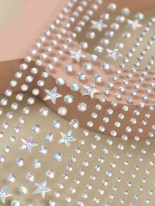3D Shiny Rhinestone Diamond Glitter Five-Pointed Star Face Decorations, DIY Music Festival, Valentine's Day, Y2K Party, Face/Nail Glitter Gems - Multicolor - View 6