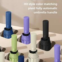 1把自动伞，加固60根伞骨，男士商务强韧耐用防风伞，女士防紫外线两用遮阳伞，春夏精选，伴娘礼物，房间装饰，卧室装饰，海滩，旅行，男女通用，度假 - 彩色 - 查看 5