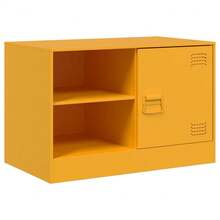vidaXL Mobili TV 2 pz Giallo Senape 67x39x44 cm in Acciaio - Giallo - Visualizzare 6