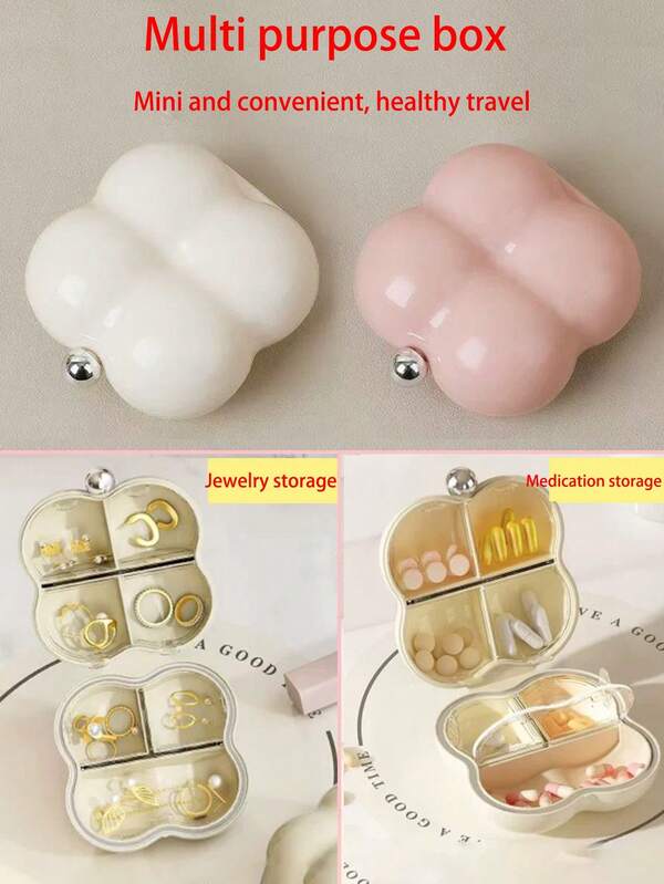 Estuche portátil de píldoras de unicolor, estuche para transportar suplementos vitamínicos