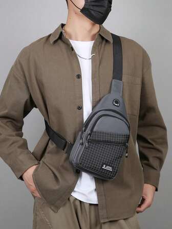 Men's Fashion Casual Business Shoulder Bag, Large Capacity Multi-Layer Chest Bag, New Commuter Backpack Pouch