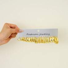 1-80pcs Fashionable Minimalist CCB Material Stud Earrings Set, Geometric Textured Earrings, Suitable For Women's Daily Wear, Gift For Girlfriends/Family/Friends