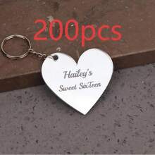 Customized Heart-Shaped Keychains (10/30/50/100/200 Pieces) - Multicolor - View 18
