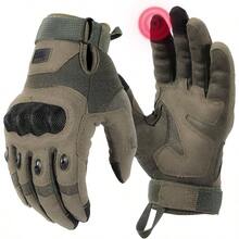 Guantes tcticos para hombres, guantes de combate con visualizacin tctil con nudillos duros para trabajo al aire ltima intervensin, deportes, motocicleta, ciclismo, entrenamiento tctico, airsoft, paintball, tiro, caza, senderismo, camping, escalada - 2XL + Verde protección de microfibra - Ver 2
