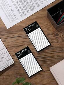 Magnetic Shopping List Notepad Fridge Magnet Memo Board, With Magnetic Pen Holder, Detachable Magnetic Notes, Minimalist Creative Line Magnetic Notepad For Shopping List And To-Do List (Pen Not Included)