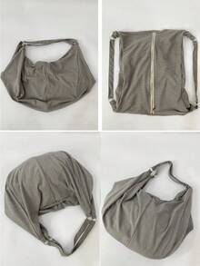 Large Capacity Solid Color Pattern Shoulder Bag, Japanese Minimalist Unprinted Style Tote Bag, Soft Corduroy Fabric Women's Crossbody Bag, Casual Practical Multipurpose Backpack Shopping Bag, Suitable For Work, Study, Travel, Unisex