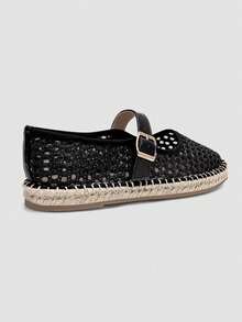 ADAMUMU Women's Flat Shoes, Solid Color Single Buckle, Lightweight, Comfortable, Breathable, Fashionable, Spring/Summer - màu đen - Xem 5