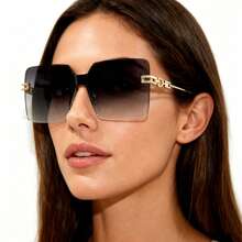 1pc/2pcs Ombre Elegant PC (Polycarbonate) Sunglasses, Frameless Metal Diamond Sunglasses, Personalized For Photoshoot, Party, Beach, UV400 Protection