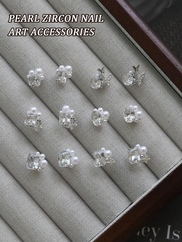 2 قطعة/5 قطع/10 قطع من الزينة الثلاثية الأبعاد للأظافر بشكل فراشة مرصعة باللؤلؤ والأحجار الكريمة، إكسسوارات فنية وجذابة للأظافر، ديكورات أظافر نسائية أنيقة ومصممة بذوق عالي، مناسبة للأظافر اللوزية والقصيرة والطويلة والقصيرة على شكل حرف T والطويلة على شكل حرف T