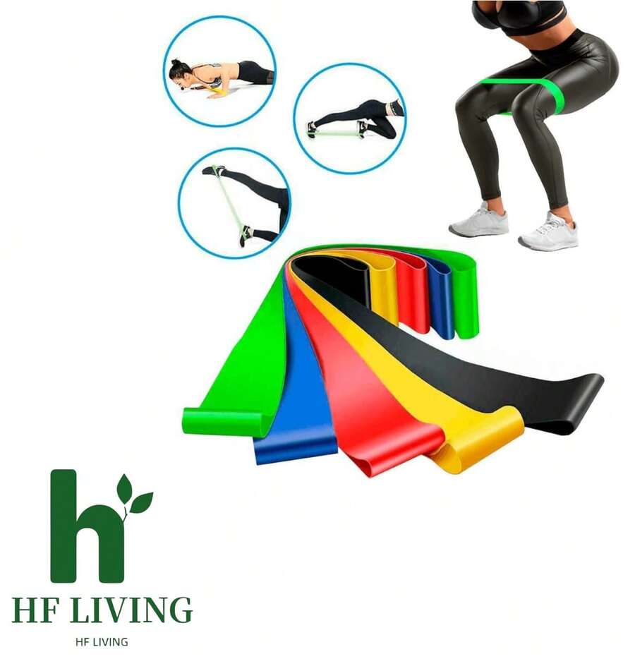Ligas de Resistencia para Ejercicio, Bandas Elásticas de Resistencia con 5 Niveles de Resistencia, Ligas de Látex Natural para Hombre y Mujer, Ligas Gym para Musculación, Yoga, Fitness - Multicolor - Ver 1