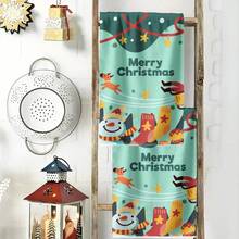 2PCS Christmas Kitchen Towels Merry Christmas Snowman Reindeer Stars Fingertip Towel, Quick Dry, Highly Absorbent,, Suitable For, Hotel, Travel, Dining Room, Winter Decor Gift