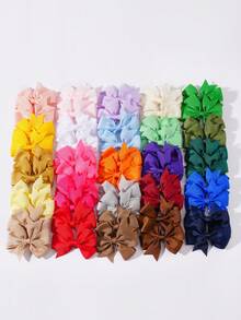 公主女孩蝴蝶结发夹，可爱甜美婴儿发饰混色套装，女孩派对礼物 - 彩色 - 查看 12