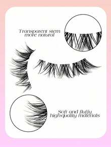 10 Pairs Fox Eye False Eyelashes, Slightly Curved Outer Corners, Thin Stem, Natural Look, Easy To Apply, Daily Use Makeup Essentials - 狐狸眼睫毛 - 查看 4