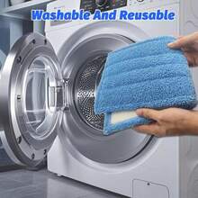 6 Pack Mop Pads Compatible With Rejuvenate Click N Clean Spray Mop Reusable Microfiber Pads Replacement For Rejuvenate Microfiber Mop Washable Mop Refill For Floor Cleaning Without Handle - White - View 6
