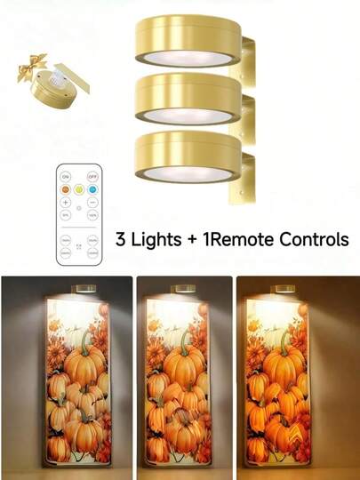 Battery Powered LED Wand Lights Remote Control, Dimmable Temperature Timer, Cordless Sconce Lighting Gallery, Staircase, Hallway, Bedroom Frame (Batteries Not Included) view 10
