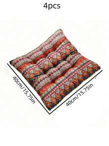 1 pieza Cojín de asiento suave estilo bohemio, cojín para silla de patio, decoración para el hogar, interior y comedor, cojín para silla de cocina y sala de estar, color rojo