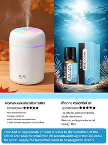 1. Humidificador colorido, difusor de aromas, luz de ambiente con cambio de color LED, lámpara decorativa, difusor de aceites esenciales, adecuado para clima seco y húmedo, agregar aceites esenciales ayuda a relajarse y dormir, aplicable para dormitorio y oficina, humidificador de atomización ultrasónica - Blanco - Ver 17