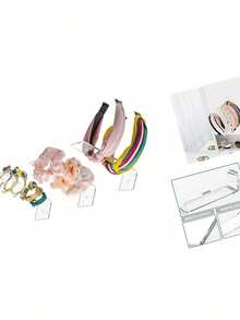 Bigfety Acrylic Headband Holder Wall, 6 Pack Clear Hanging Headband Organizer Storage For Girls Women - Clear 3PCS - 查看 8