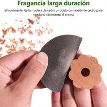 Agente aromatizante para armario, 50 anillos de cedro para almacenamiento de ropa, desodorante para armarios, cajones y bolsas de almacenamiento - 1 - Ver 7
