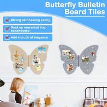 1块40*30厘米毛毡蝴蝶板，告别凌乱的墙壁，毛毡板，多用途，超级方便。适用于房间整理、教室装饰、派对DIY墙面装饰、返校用品、毕业派对装饰配件、圣诞夜和新年装饰配件 - 多色/A - 查看 1