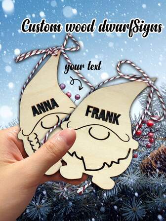 CHRISTMAS Ornament Christmas Placemate Stocking Wood GnomeSigns CHRISTMASplace Cards Laser Cut Wood Signs Personalized Gift Tag
