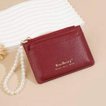 Cartera de correa de hebilla suave y exquisita con estilo, de gran capacidad y multifunción. Monedero con cremallera portátil y multifunción para estudiantes, adecuado como regalo para jóvenes estudiantes, mujeres, monedero mini, cartera pequeña, cartera de tarjetas, monedero de monedas