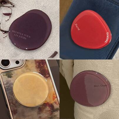 1 件彩色不对称支架适用于伸缩多功能折叠式手机支架，粘性可拉伸气垫支架兼容 Apple、Honor、VIVO、OPPO