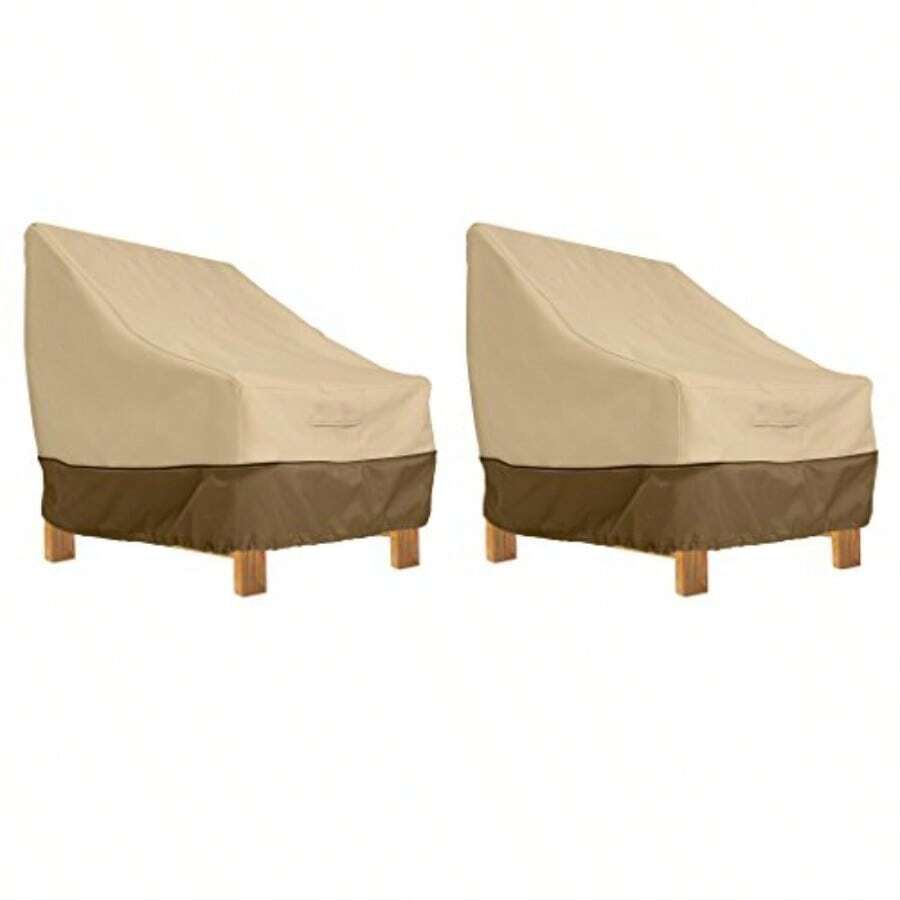 Veranda WaterResistant 38 Inch Deep Seated Patio Lounge Chair Cover 2Pack Patio Furniture Covers - PebbleBarkEarth - View 1