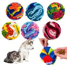 KM-P Pet Sniff Ball | Plush Fabric Sniff Toy | Dog Intelligence Training Stress Relief Toy | Treat Hiding Interactive Toy Ball | Machine Washable Reusable | & Soft, Won't Hurt Teeth | Essential For Dog Scent Training, Stress Relief