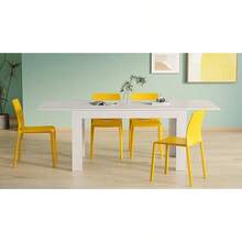 Mobili Fiver, Mesa de Comedor fácil y Extensible, 55.1 x 35.4 Pulgadas, Color Negro Ashwood, Fabricado en Italia - blanco (ceniza blanca) - Ver 8
