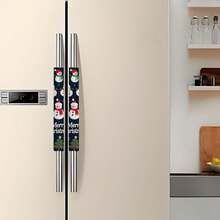 2pcs Christmas Pattern Refrigerator Door Handle Covers, Dust-Proof Door Handle Protectors For Refrigerator, Microwave, Anti-Slip Anti-Oil, Suitable For School, Office, Home, Travel