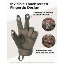 Guantes tcticos para hombres, guantes de combate con visualizacin tctil con nudillos duros para trabajo al aire ltima intervensin, deportes, motocicleta, ciclismo, entrenamiento tctico, airsoft, paintball, tiro, caza, senderismo, camping, escalada - 2XL + Verde protección de microfibra - Ver 4