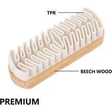 TOPINCN Botas de Nieve Cepillo de Gamuza, 2 uds.Limpiador de Zapatos de Silicona de de Haya Cepillo de crepé Cepillo de Limpieza de Zapatos Mate de Gamuza, Limpiador de Zapatos - 1 - Ver 3
