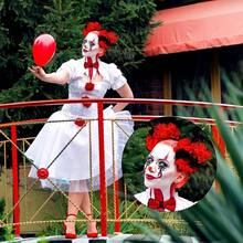 Dingion 4 Pcs Halloween Clown Accessories For Women Includes Hair Clip On Puff Buns Jewel Rhinestone Stickers Clown Bowtie