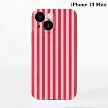 1pc Minimalist Stripe Pattern Perforated Glossy Filmic Case Full Protective Hard Phone Cover, Compatible With IPhone 11/12/13/14/15/16 Pro Max Waterproof Shockproof Anti-Fall Scratch Resistant