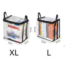 Transparent PVC Storage Bag With Flip Cover & Window - Multipurpose Storage Box For Toys, Party Favors, Crafts, Books, School Supplies, Snacks - Durable Rectangular Home Organization Box, Christmas Gift, Halloween Gift, XL/38*32*24cm, L/32*25*24cm