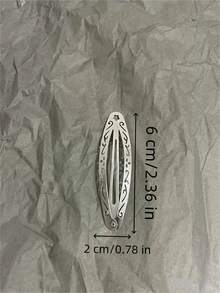 Y2K Roman Court Style Niche Design, Floral BB Clip, Silver Retro Exotic Style, Oval Bangs Clip, Broken Hair Clip, Side Clips Hair Accessories For Women Claw Clips Hair Claws Hair Barrettes - Bạc - Xem 2