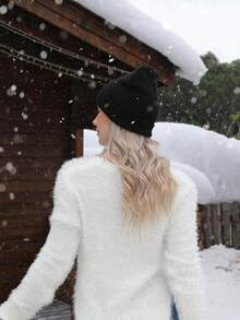 3顶装/1顶装男女通用宽松针织帽冬季保暖帽滑雪帽男女通用冬季服装 - 彩色 - 查看 5