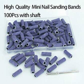 101件高品质迷你指甲打磨带150/180/240粒度用于指甲油凝胶死皮老茧去除砂带刀美甲沙龙工具配件