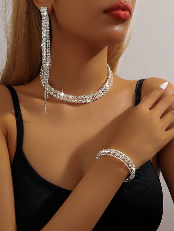 1pc/3pcs/4pcs/Set Women's Party Decoration Jewelry Set Suitable For Weddings, Parties, Valentine's Day Gifts For Girlfriends Or Best Friends, Mothers, Mothers, Mother's Day, Gifts