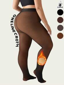 New 200g/300g Plus Size Women Tights, Tight Fit , Autumn/Winter Thermal Lined Tights, High Stretch Seamless , Cozy - Multicolor - View 4