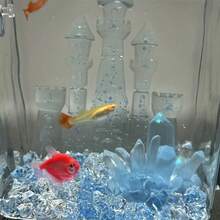 1pc Aquarium Crystal Column Decor, Gradient Color Changing With Light And Water, Shimmering Resin Material, Multiple Sizes Available, Suitable For Living Room, Garden, Fish Tank Decoration - Multicolor - View 9