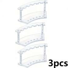 1/3/6pcs Plastic Pen Holder, 6-Slot Pen Display Stand, For Ballpoint Pens, Markers, Fountain Pens, Eyebrow Pencils, Makeup Brushes, Home/Office/Store Storage Organizer, Transparent Craft Display Rack, Desktop Display Stand, Portable Office & Home Storage Solution, Office Supplies & Accessories, Back To School Gift, Desk Organizer, Cosmetic Organizer, Best Gift For Coworkers, Classmates, Teachers, Friends, Relatives - Multicolor - View 14