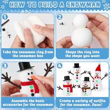 20 件装圣诞工艺品，儿童 DIY 圣诞雪人粘土，打造你的雪人工艺套件，造型粘土雪人制作游戏，圣诞工艺品礼物冬季圣诞袜 - 彩色 - 查看 4