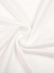 Plus Size Women's Casual Short Sleeve Round Neck T-Shirt - 白色 - 查看 5