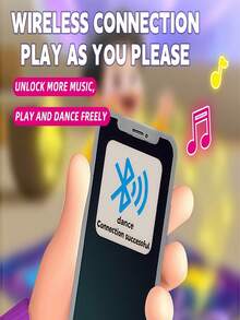 3+ Years Old Kids Bluetooth Music Dance Mat Toy, 4 Game Modes, LED Lights, Built-In Music, Volume Adjustable, Indoor Parent-Child Interactive Learning Game Mat, Christmas/Birthday Gift (4 AA Batteries Required)